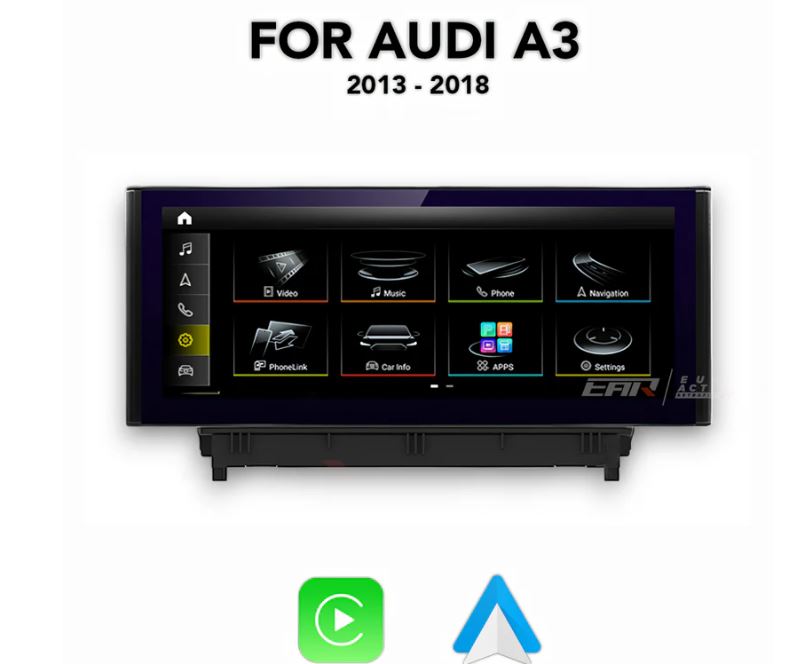 Audi A3/S3/RS3 | 8V | Android 13.0 Multimedia 10.25"/12.5" Touchscreen Display + Built-In Wireless Carplay & Android Auto | 2013 - 2020