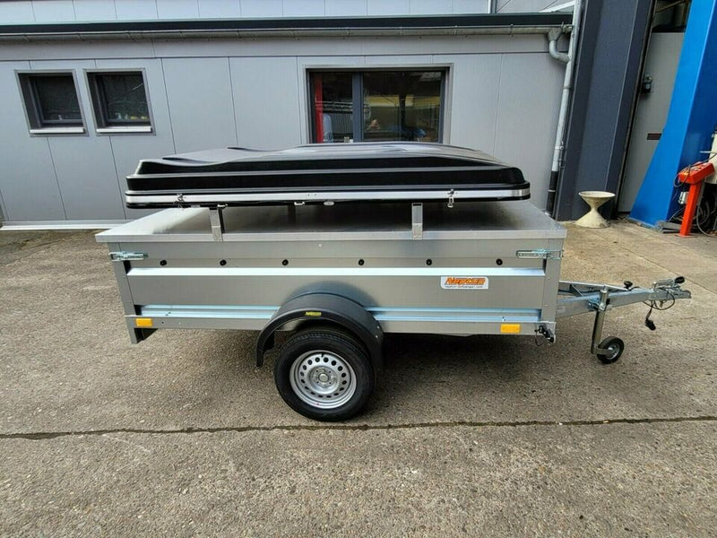 Camping trailer / universal transporter with aluminum lid and roof tent new